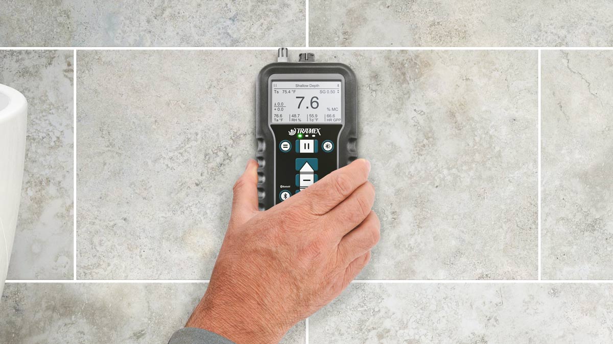Tramex MEX5 on tiled wall