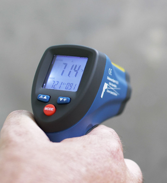 Check surface temperature of the concrete floor or slab